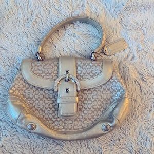 Mini gold vintage coach bag